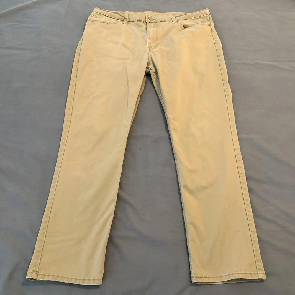 Levis 511 Jeans‎ Mens 38x30 Beige Light Wash Slim Straight Stretch Denim Pants